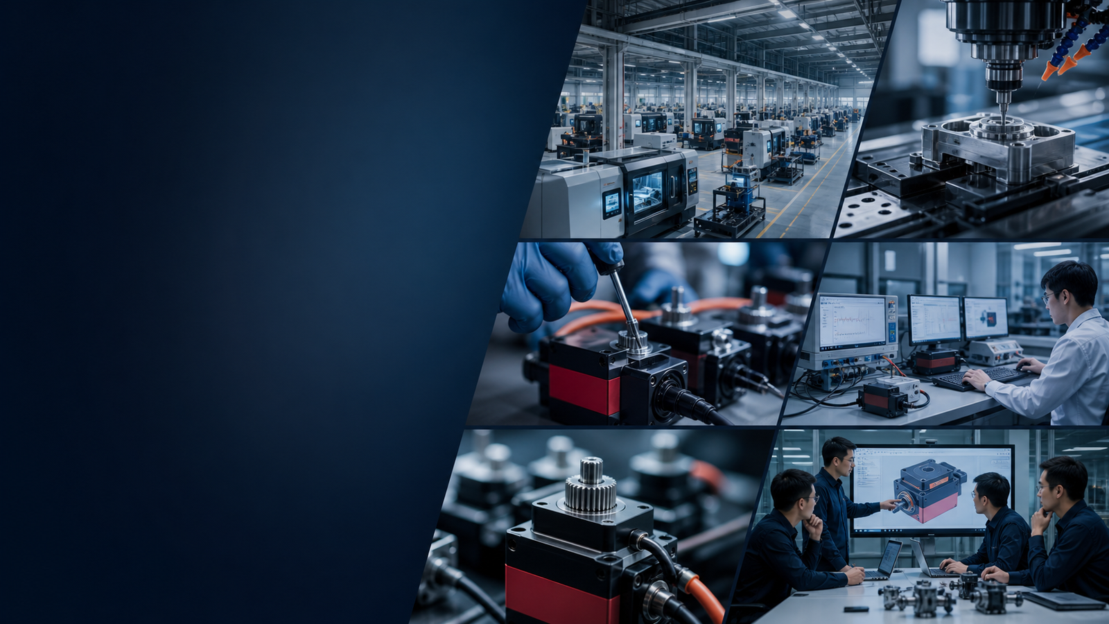 Factory workshop and production line collage for Relis Intelligent Technology