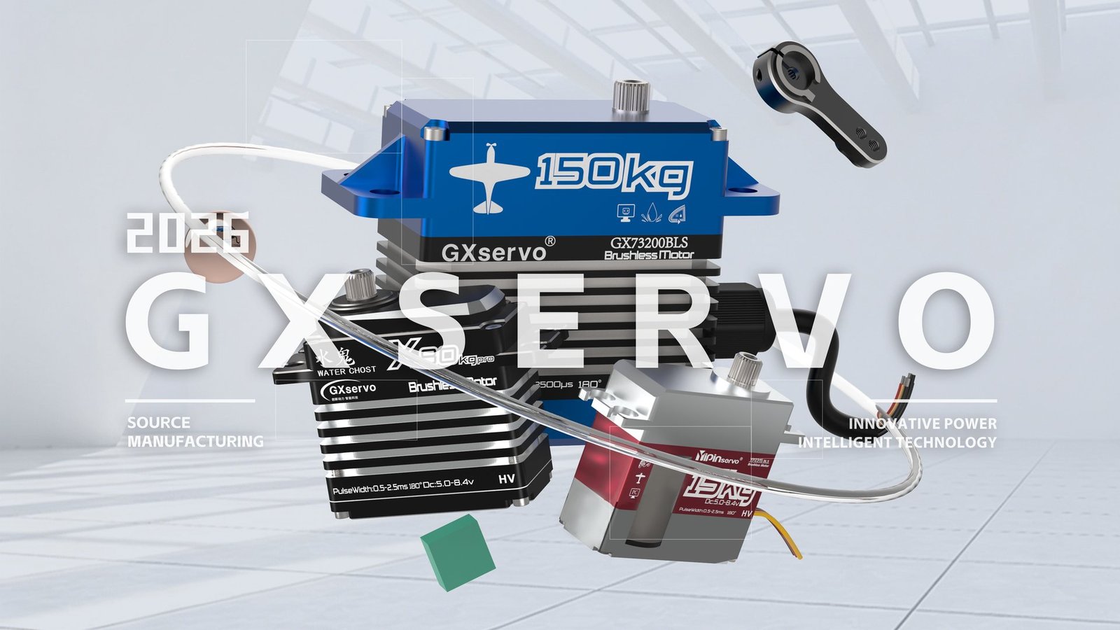 Industrial servo motor manufacturing workshop with high precision equipment